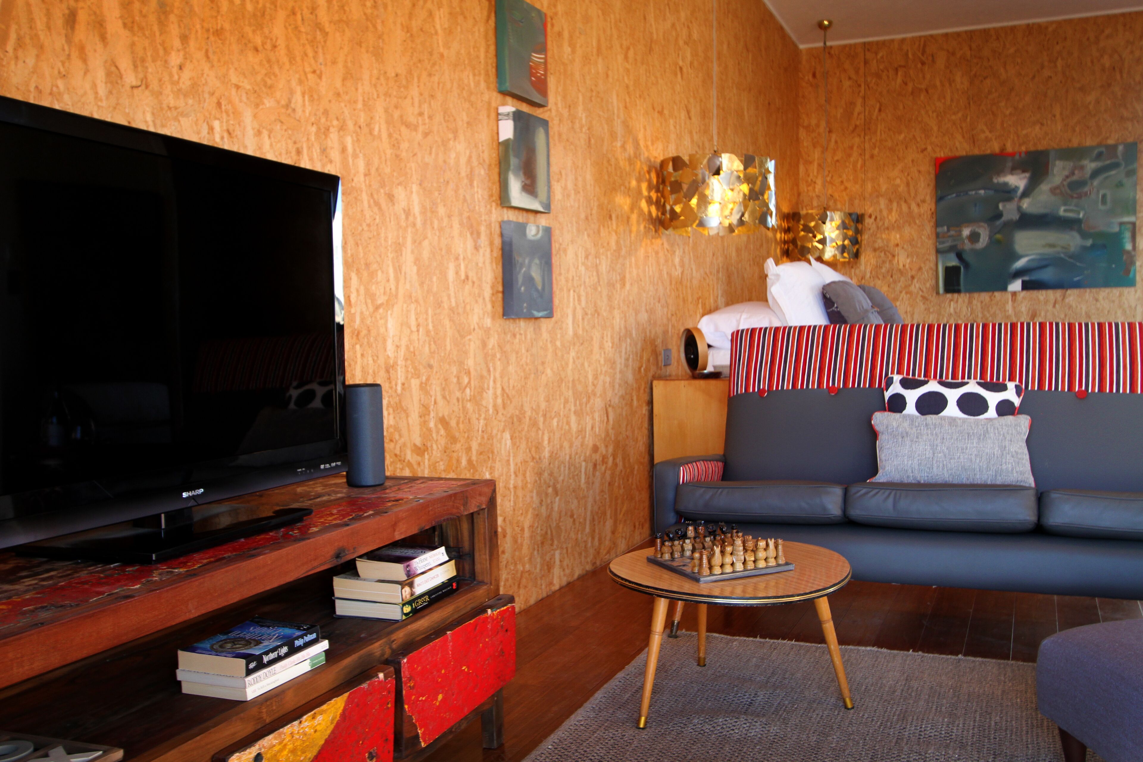 TV, books, stereo