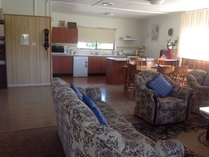 TV, DVD player, books