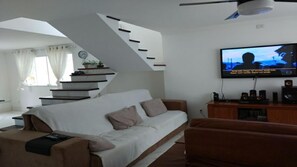 TV, DVD player, stereo