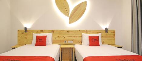 Desk, free WiFi, bed sheets