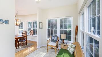 Flat-screen TV, DVD player