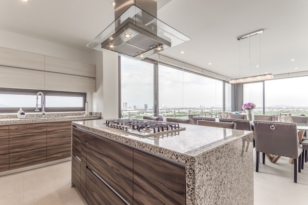 There is an incredible view from every room in the apartment.