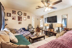 TV, fireplace, video games, Netflix