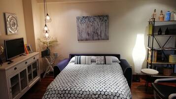 1 bedroom, desk, soundproofing, iron/ironing board