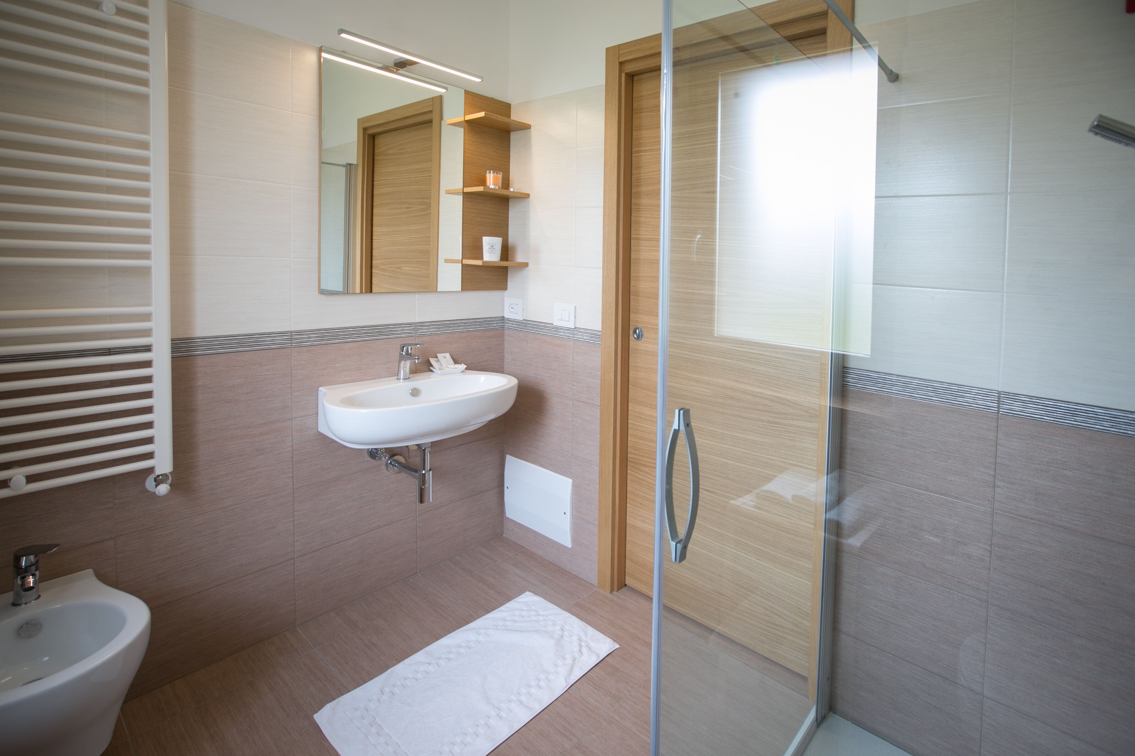 Ducha, secador de pelo, bidé y toallas