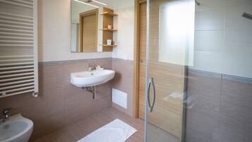 Suihku, hiustenkuivaaja, bidee, pyyhkeet