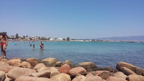 Beach nearby, sun-loungers, beach towels