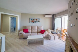 TV connectée, cheminée, livres