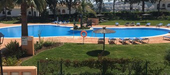 South facing 1st floor apartment over looking the pools, free wi-fi and sky tv  