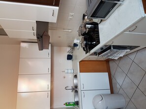 Frigorífico, microondas, horno y lavavajillas