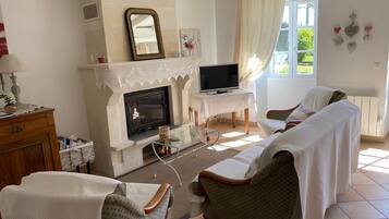 Télévision, cheminée