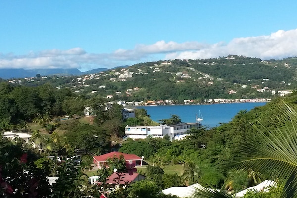 Vue sur la baie de Trinité depuis la terrasse
