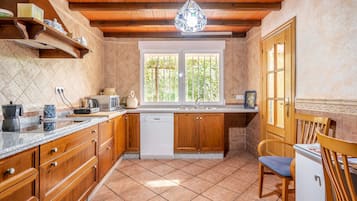 Fridge, microwave, stovetop, dishwasher