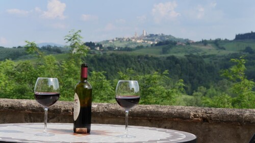 Die beste Aussicht Zwei-Zimmer-Wohnung mit Blick auf San Gimignano