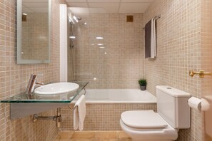 Hair dryer, towels, toilet paper