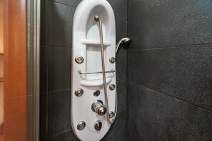 Regadera, secadora de cabello, bidet, toallas 