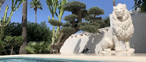 Una piscina al aire libre, una piscina climatizada