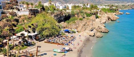 Beach nearby, sun-loungers