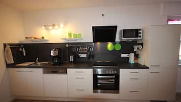 Kühlschrank, Mikrowelle, Herdplatte, Geschirrspüler