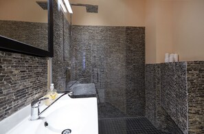 Ducha, secador de pelo, toallas