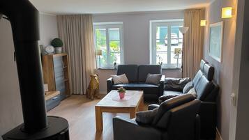 TV, lareira, console de videogame, DVD player