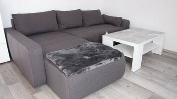 TV, DVD player, books, stereo