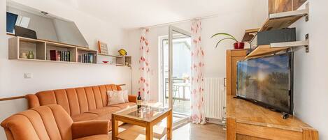 Télévision, lecteur de DVD, livres, médiathèque