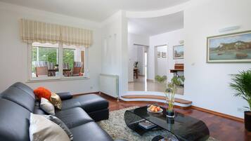 Smart TV, fireplace, video games, foosball