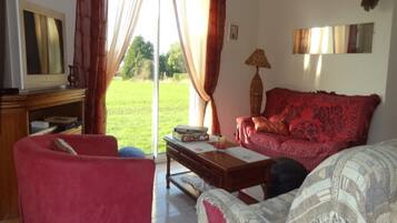 TV, DVD player, books