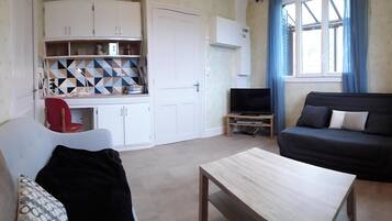 Televisión, reproductor de DVD y tenis de mesa