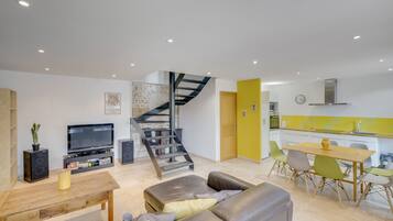 Télévision, lecteur de DVD, livres