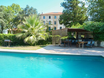 Chateau in magnificent park with swimming pool