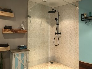 Shower, hair dryer, soap, toilet paper - Jacques' workshop (Villy)