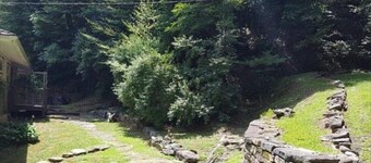 PRIVATE 150FT WATERFALL RIGHT OFF DECK! Rustic, Asian inspired.
