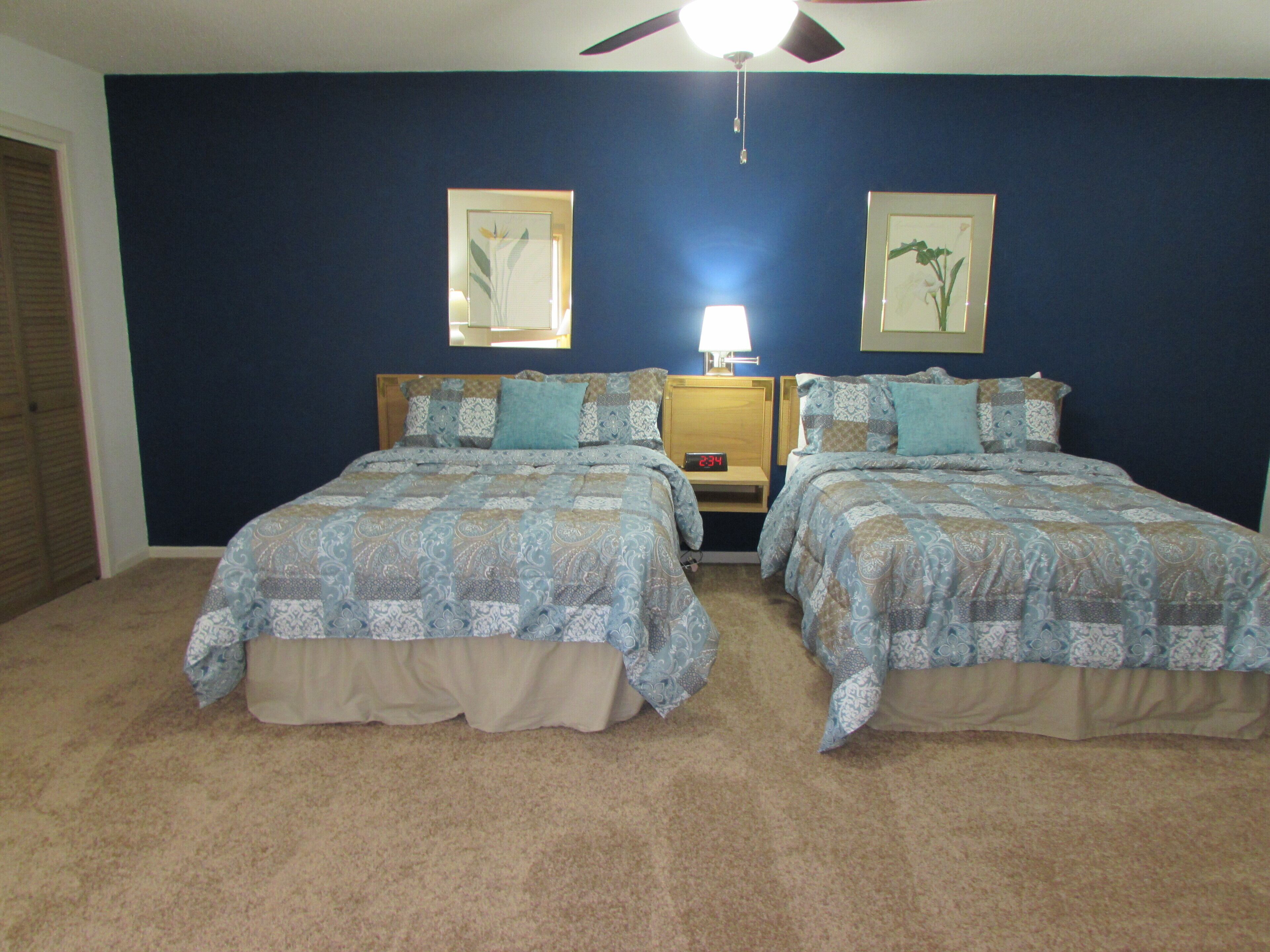 Two Full beds in each bedroom