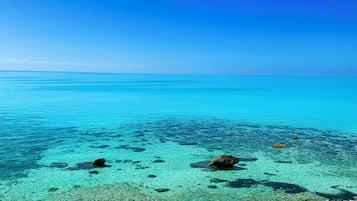 Beach nearby, sun loungers, beach towels