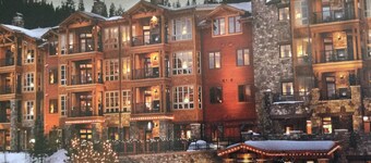 Surrounded by pine trees and mountains