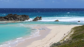 Plage à proximité, chaises longues, serviettes de plage
