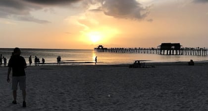 One block to beach and to dining. Best location in Naples !!