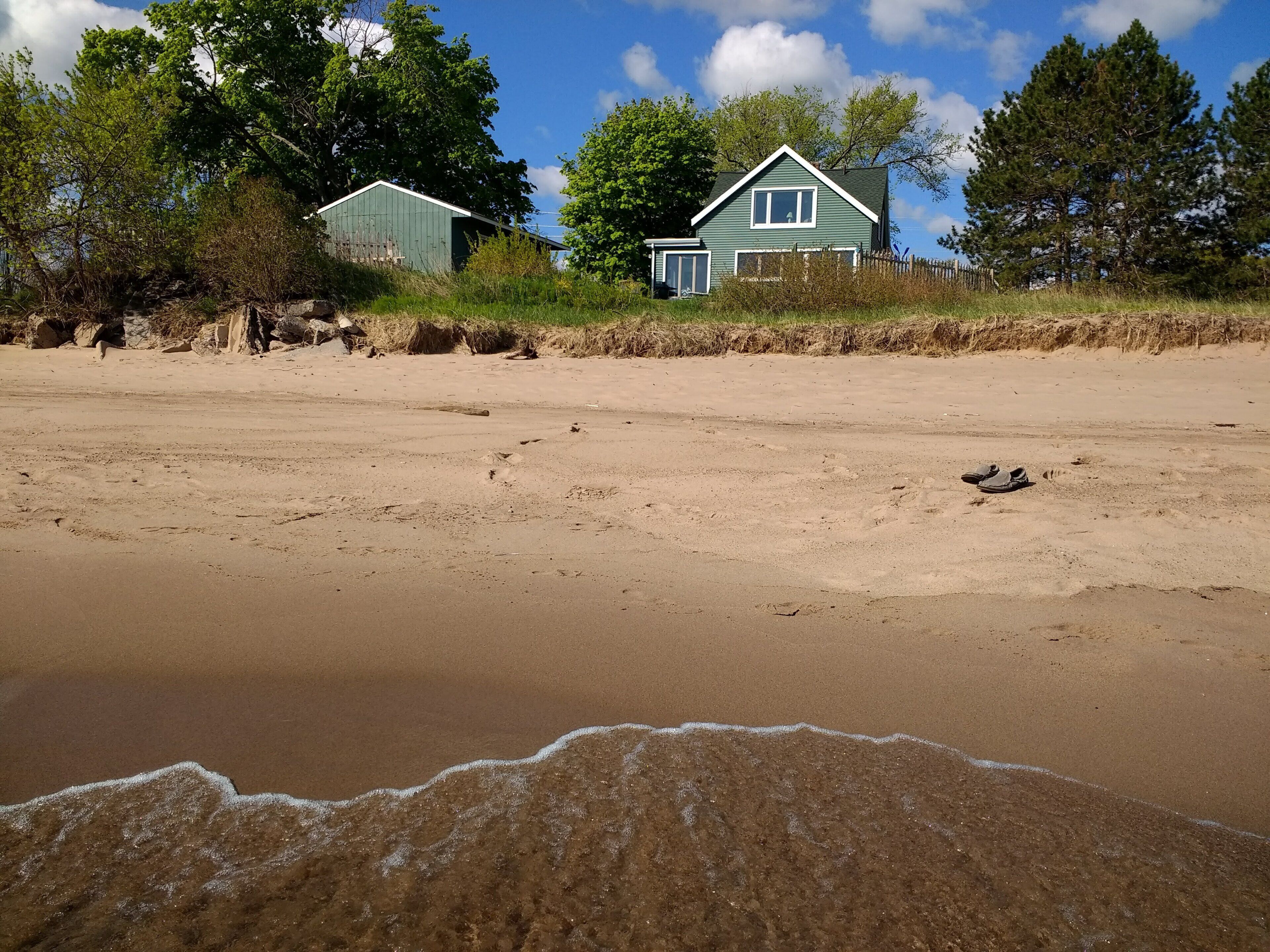 Accommodatie ligt op het strand, strandlakens