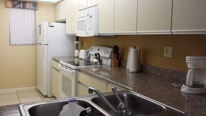 Microwave, oven, dishwasher, coffee/tea maker