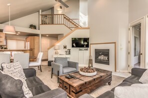 TV, fireplace, DVD player