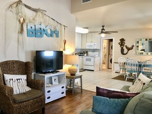 Smart TV, DVD player, books