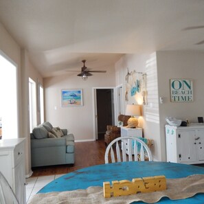 Smart TV, DVD player, books