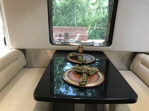 1 bedroom, desk, iron/ironing board, travel cot