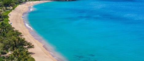 Plage, chaises longues, serviettes de plage