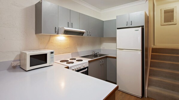 Fridge, microwave, oven, toaster
