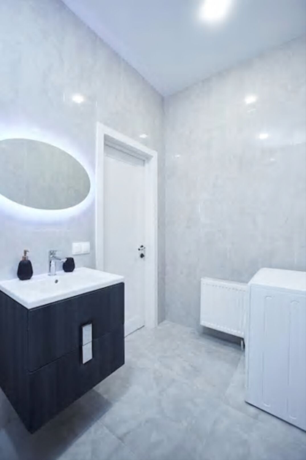 Hair dryer, towels, shampoo