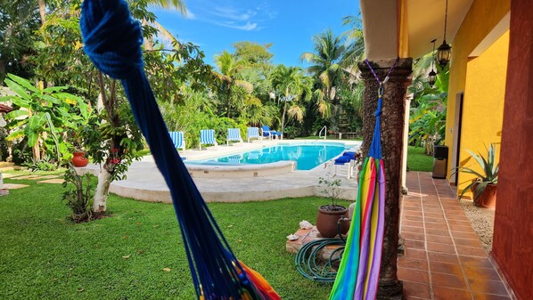 Outdoor pool, a heated pool