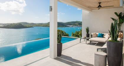 Luxury villa with private pool, ocean views and private-access beach